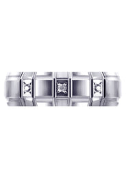 Diamond Unique Mens Wedding Band | 0.5 Carats | Satin / High Polish Finish (Kamden)