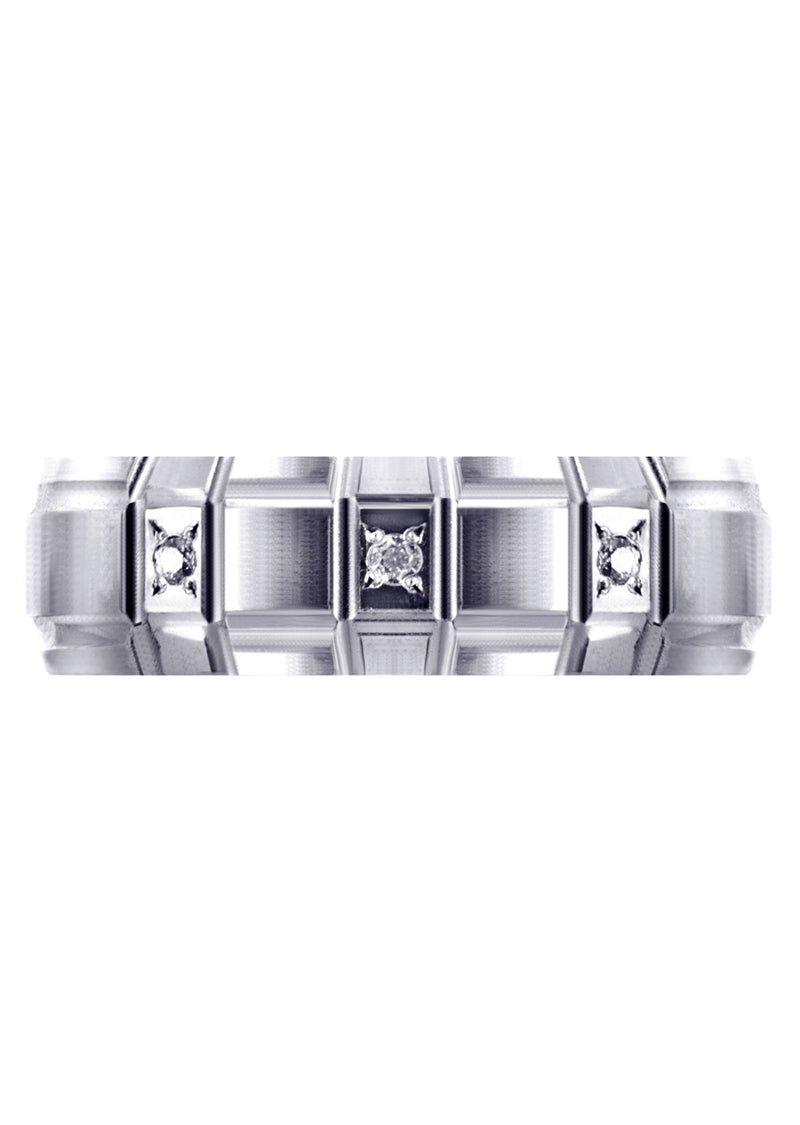 Diamond Unique Mens Wedding Band | 0.5 Carats | Satin / High Polish Finish (Kamden)