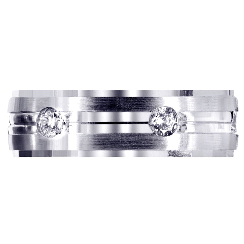 Diamond Mens Wedding Band | 0.6 Carats | Satin / High Polish Finish (Aden)