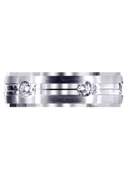 Diamond Mens Wedding Band | 0.6 Carats | Satin / High Polish Finish (Aden)