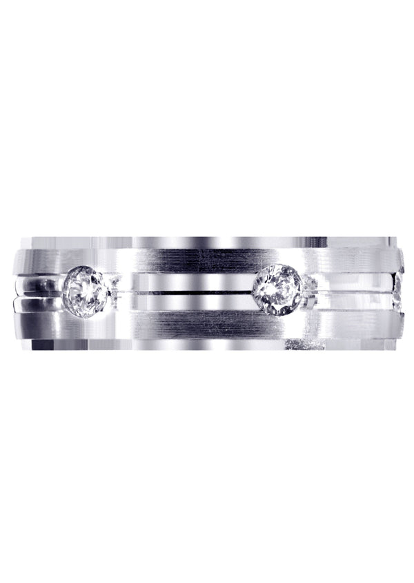 Diamond Mens Wedding Band | 0.6 Carats | Satin / High Polish Finish (Aden)