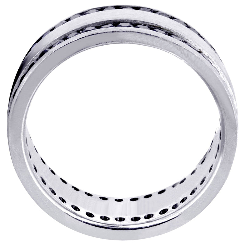 Mens Black Wedding Band | 1.6 Carats | Satin / High Polish Finish (Orion)