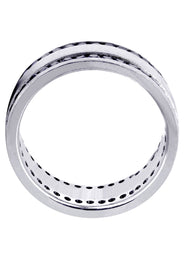 Mens Black Wedding Band | 1.6 Carats | Satin / High Polish Finish (Orion)