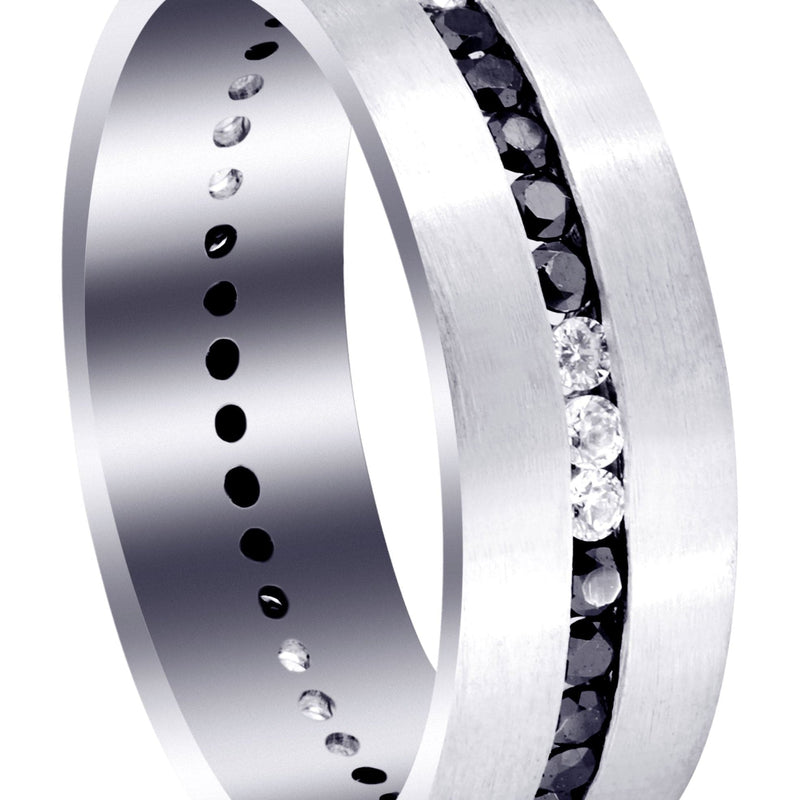 Diamond Mens Wedding Band | 0.8 Carats | Satin Finish (Pedro)