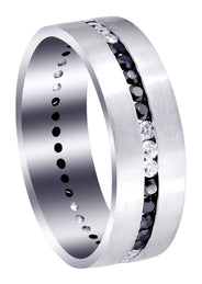 Diamond Mens Wedding Band | 0.8 Carats | Satin Finish (Pedro)