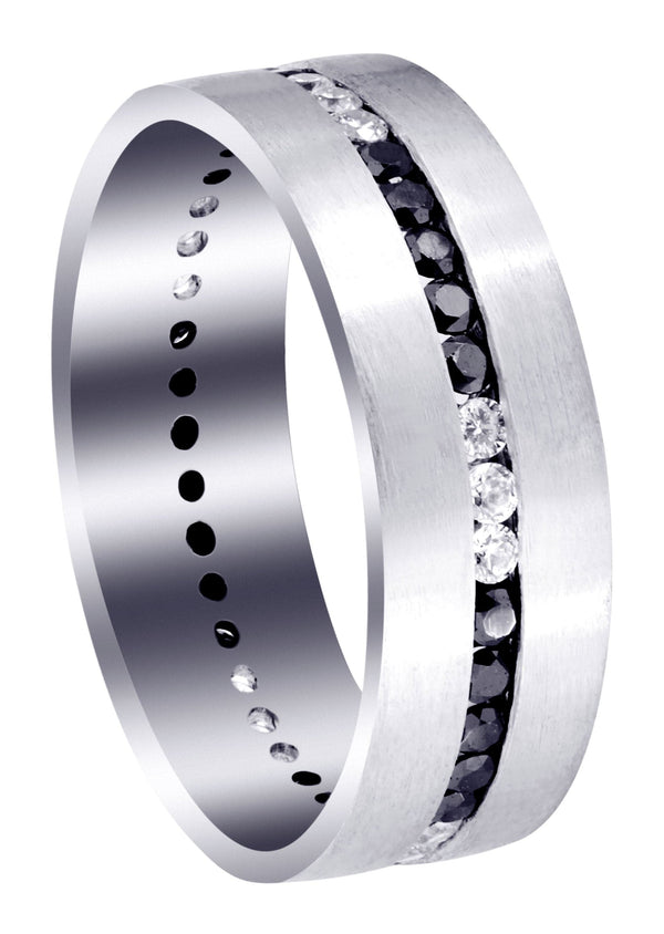 Diamond Mens Wedding Band | 0.8 Carats | Satin Finish (Pedro)