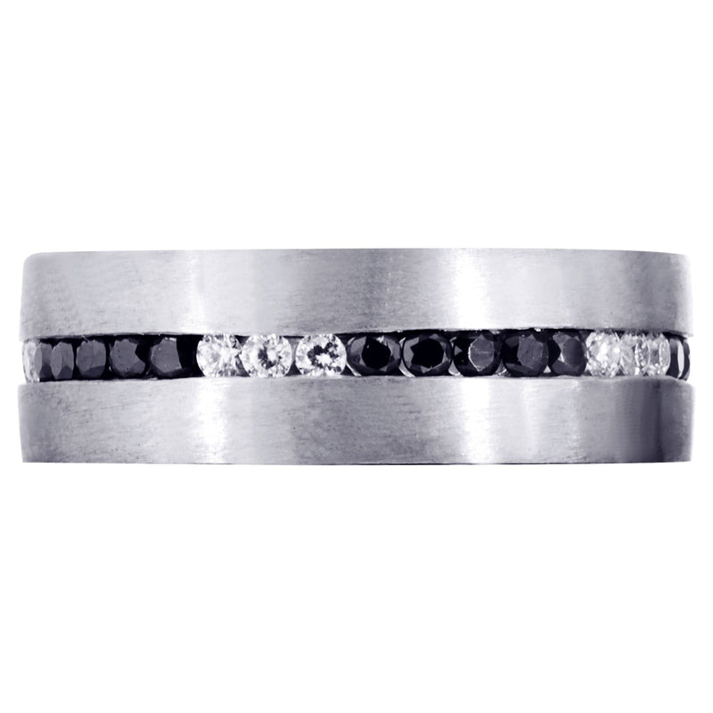 Diamond Mens Wedding Band | 0.8 Carats | Satin Finish (Pedro)