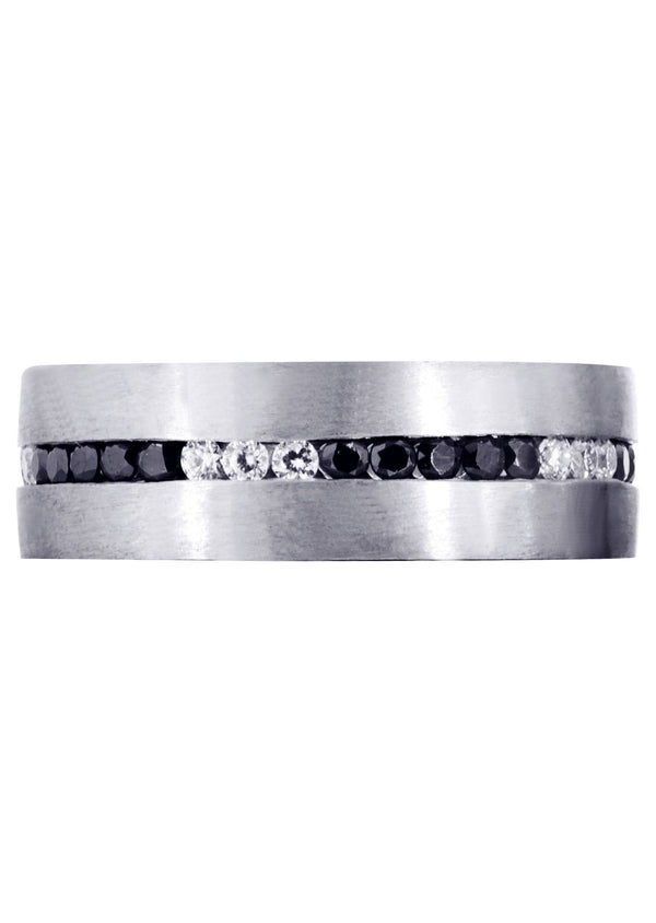 Diamond Mens Wedding Band | 0.8 Carats | Satin Finish (Pedro)