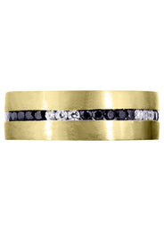 Yellow Gold Diamond Mens Wedding Band | 0.8 Carats | Satin Finish (Pedro)