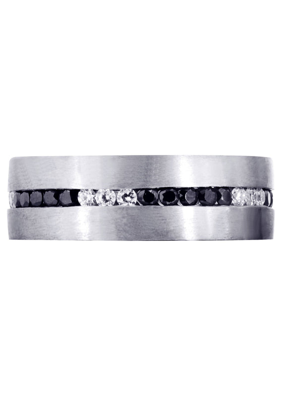 Diamond Mens Wedding Band | 0.8 Carats | Satin Finish (Pedro)