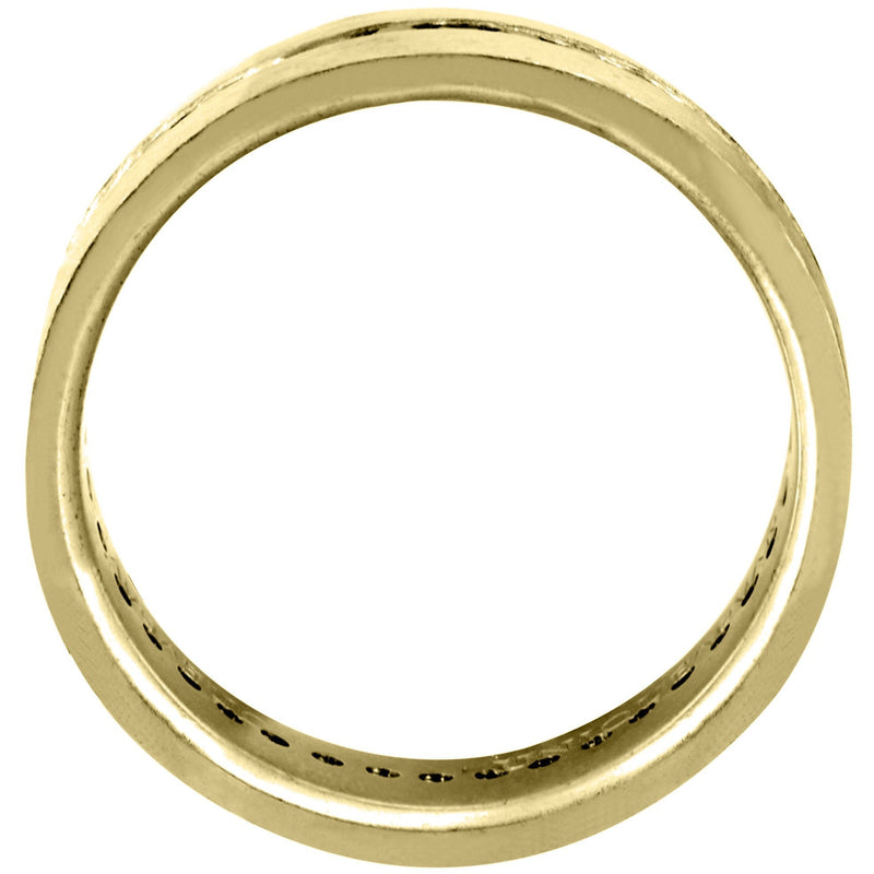 Yellow Gold Diamond Mens Wedding Band | 0.8 Carats | Satin Finish (Pedro)