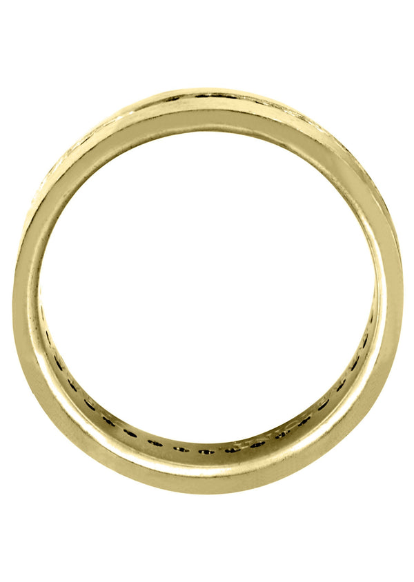 Yellow Gold Diamond Mens Wedding Band | 0.8 Carats | Satin Finish (Pedro)