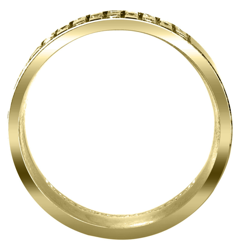 Yellow Gold Diamond Unique Mens Wedding Band | 0.38 Carats | Satin Finish (Muhammad)