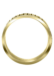 Yellow Gold Diamond Unique Mens Wedding Band | 0.38 Carats | Satin Finish (Muhammad)