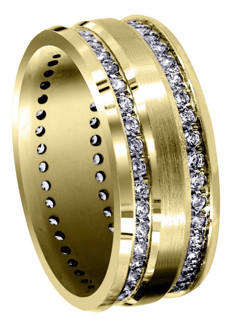 Yellow Gold Diamond Mens Engagement Ring | 1.2 Carats | High Polish Finish (Cade)