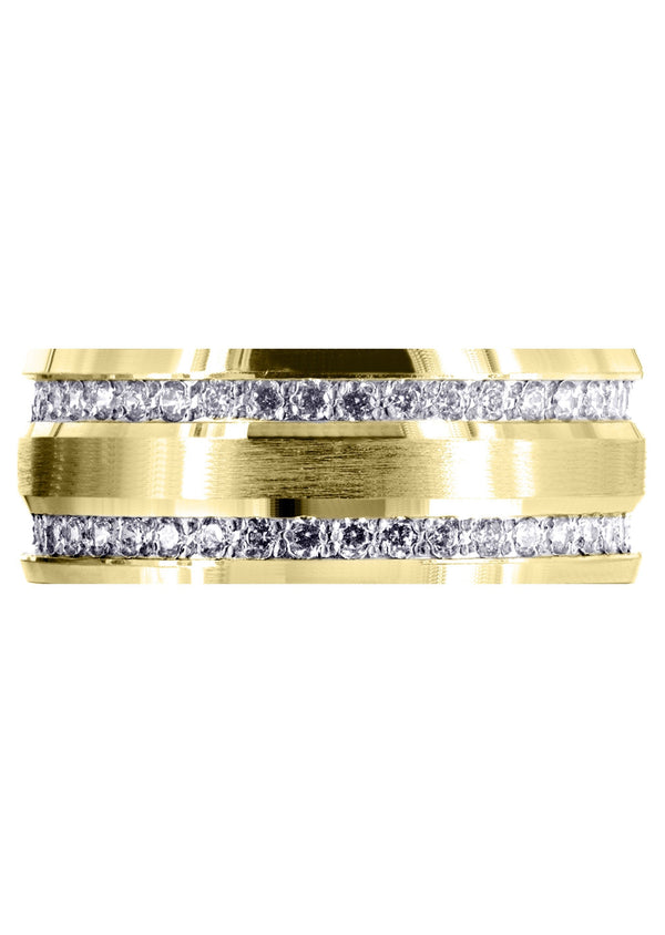 Yellow Gold Diamond Mens Engagement Ring | 1.2 Carats | High Polish Finish (Cade)