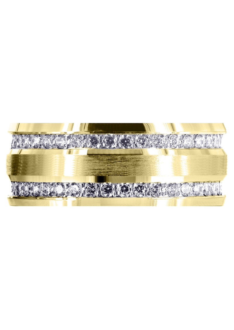 Yellow Gold Diamond Mens Engagement Ring | 1.2 Carats | High Polish Finish (Cade)