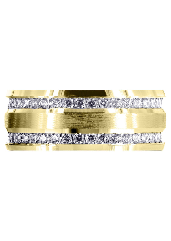 Yellow Gold Diamond Mens Engagement Ring | 1.2 Carats | High Polish Finish (Cade)