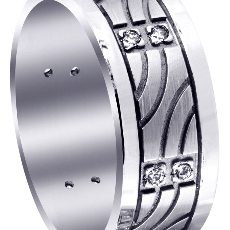 Diamond Mens Wedding Band | 0.18 Carats | High Polish Finish (Nehemiah)