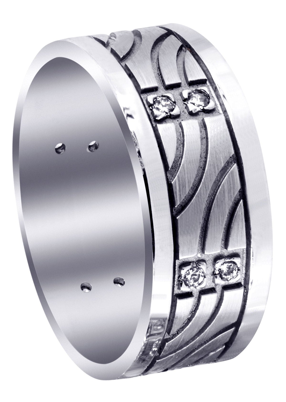 Diamond Mens Wedding Band | 0.18 Carats | High Polish Finish (Nehemiah)
