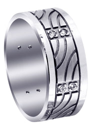 Diamond Mens Wedding Band | 0.18 Carats | High Polish Finish (Nehemiah)