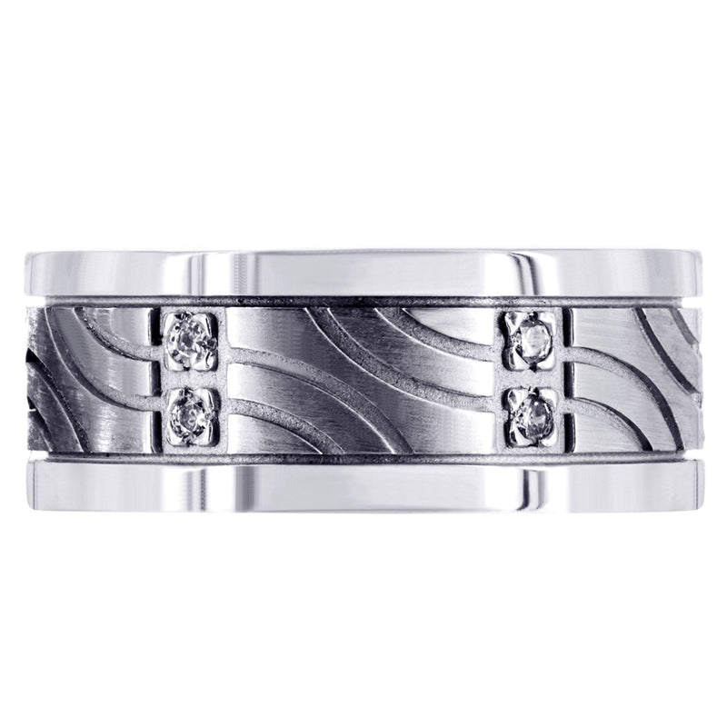 Diamond Mens Wedding Band | 0.18 Carats | High Polish Finish (Nehemiah)