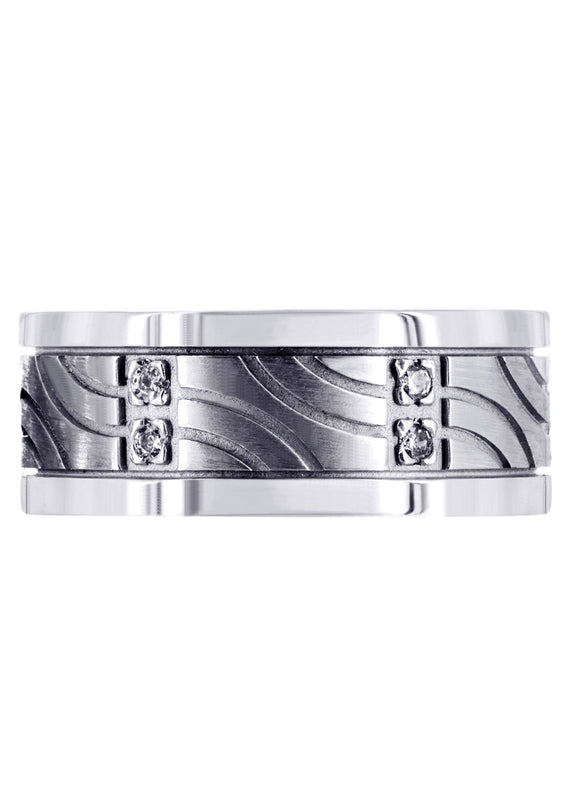 Diamond Mens Wedding Band | 0.18 Carats | High Polish Finish (Nehemiah)