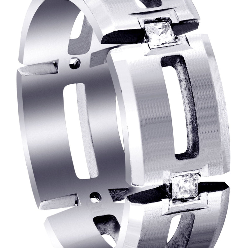 Diamond Mens Wedding Band | 0.3 Carats | Satin Finish (Skyler)
