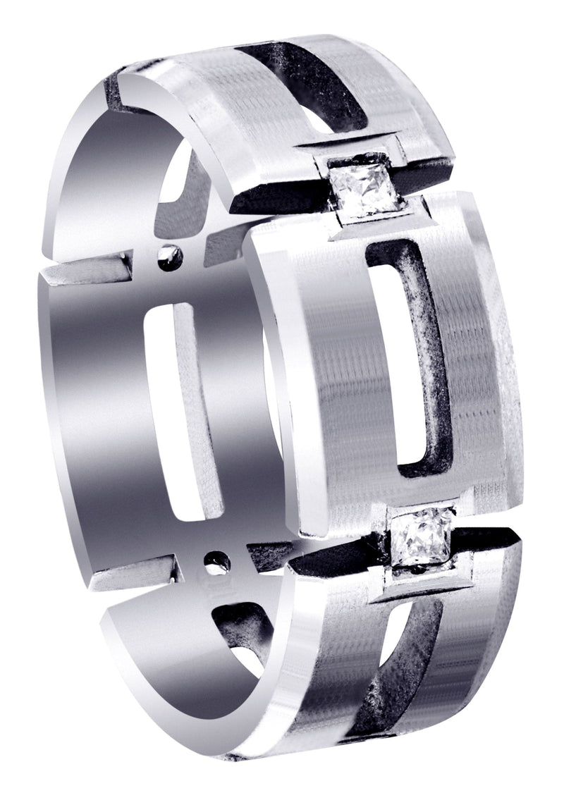 Diamond Mens Wedding Band | 0.3 Carats | Satin Finish (Skyler)