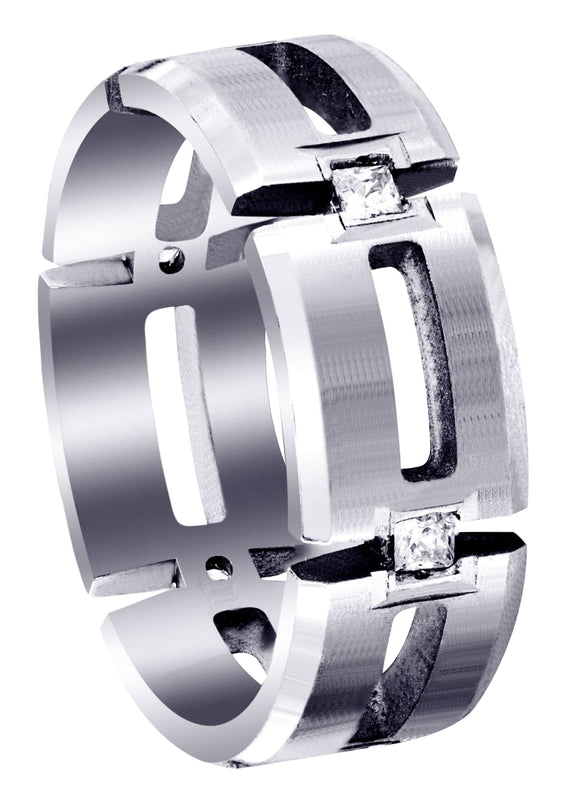 Diamond Mens Wedding Band | 0.3 Carats | Satin Finish (Skyler)