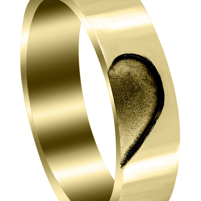 Yellow Gold Mens Wedding Band | High Polish Finish (Beckham)