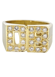 14K Diamond Initials Gold Name Ring | Style #110