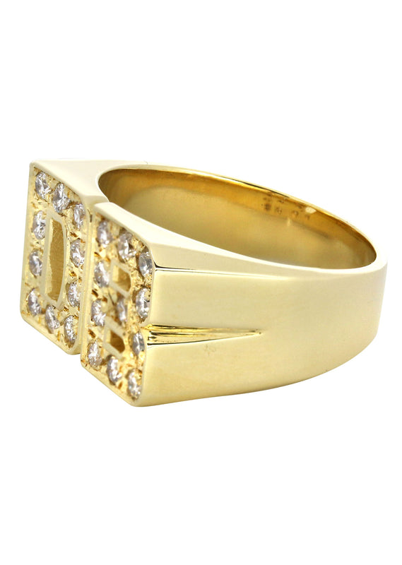 14K Diamond Initials Gold Name Ring | Style #110