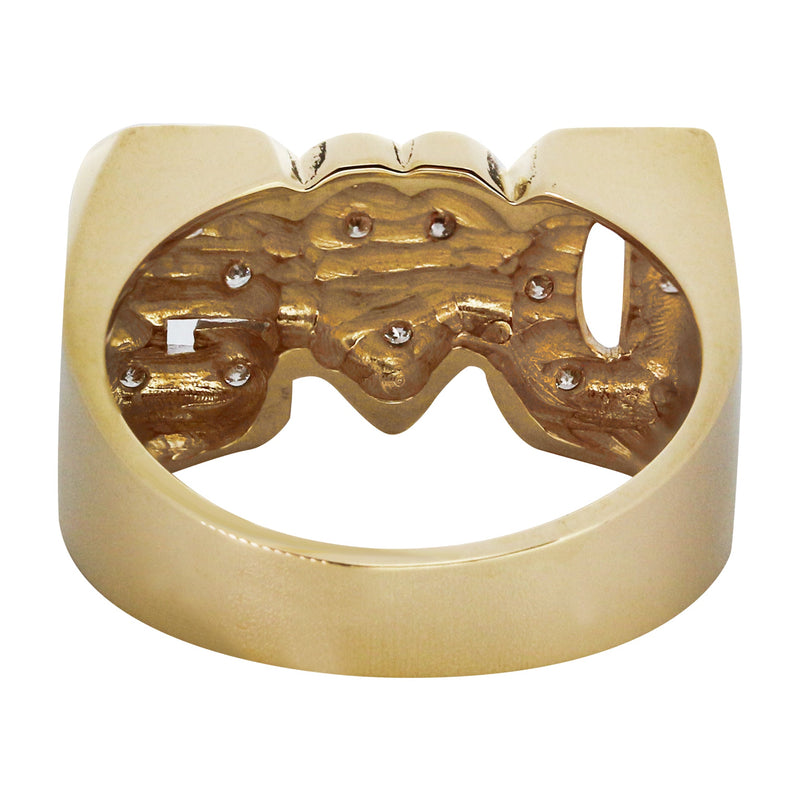14K Diamond Two Tone Gold Initials Name Ring | Style #109