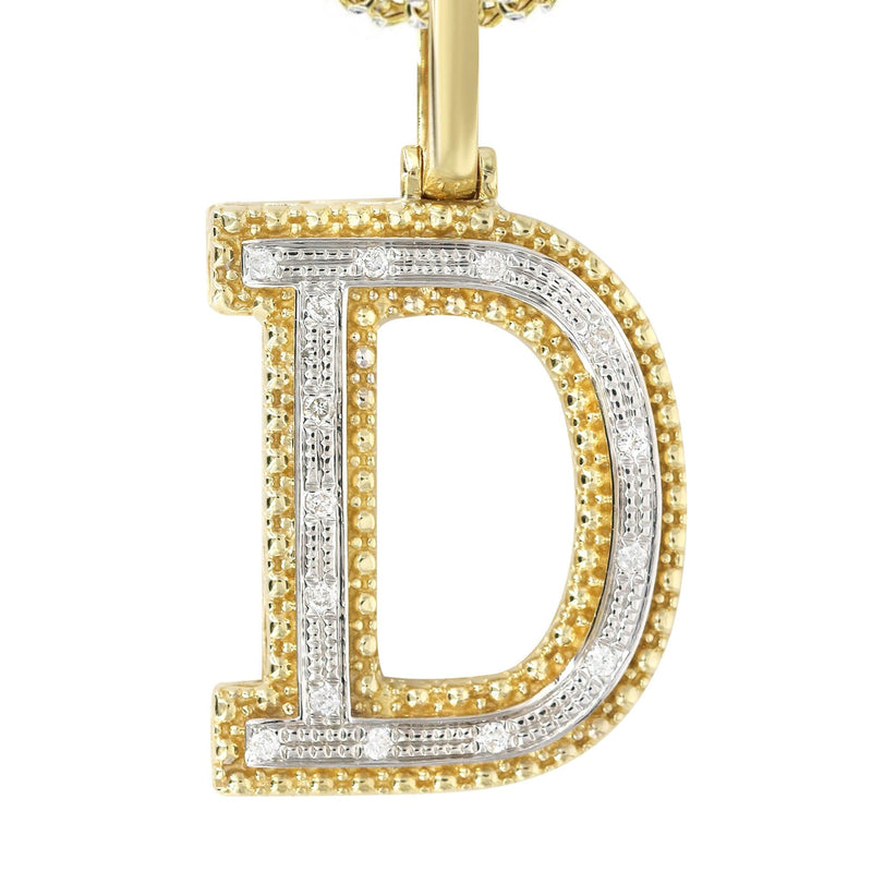 Diamond 10K Yellow Gold Letter "D" Necklace | Appx. 13.3 Grams