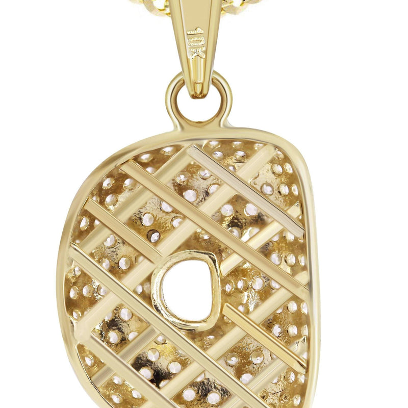 10K Yellow Gold Bubble Letter "D" CZ Necklace | Appx. 13.5 Grams