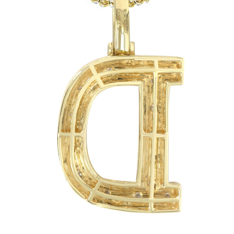 Diamond 10K Yellow Gold Letter "D" Necklace | Appx. 13.3 Grams