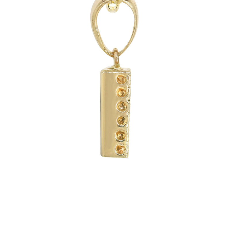 14K Gold Diamond  Initial Pendant and Cuban Chain .50 Carats