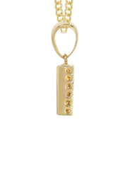 14K Gold Diamond  Initial Pendant and Cuban Chain .50 Carats