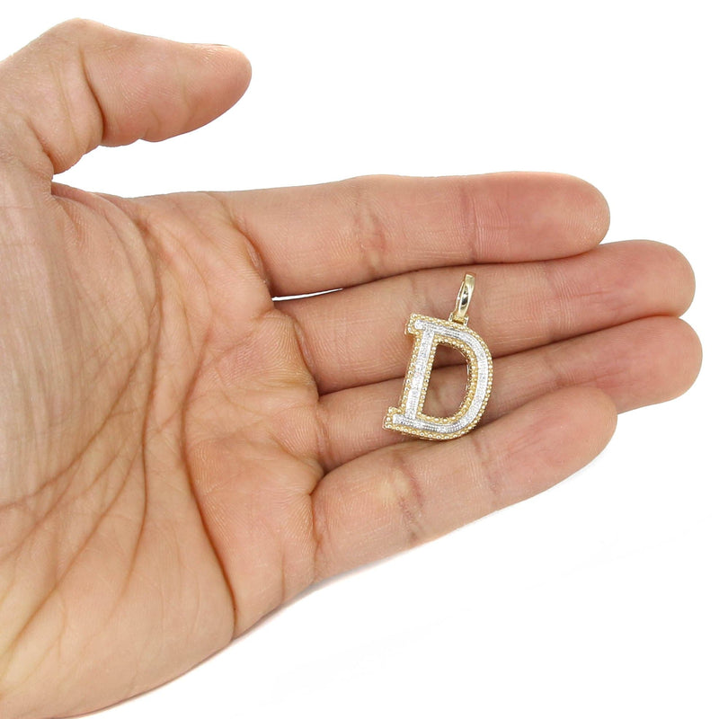 Diamond 10K Yellow Gold Letter "D" Necklace | Appx. 13.3 Grams