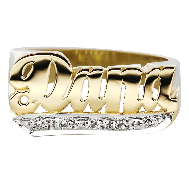 14K Diamond Gold Name Ring | Appx. 5 Grams