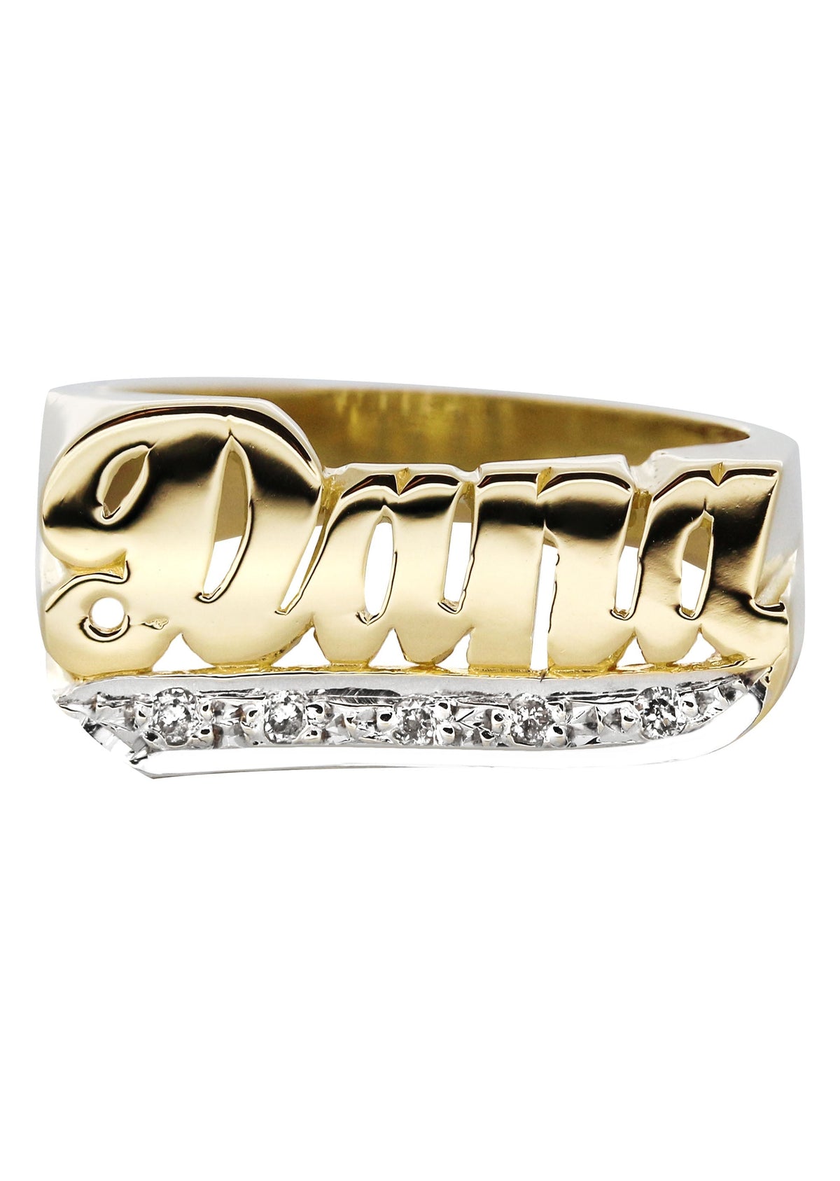 14K Diamond Gold Name Ring | Appx. 5 Grams