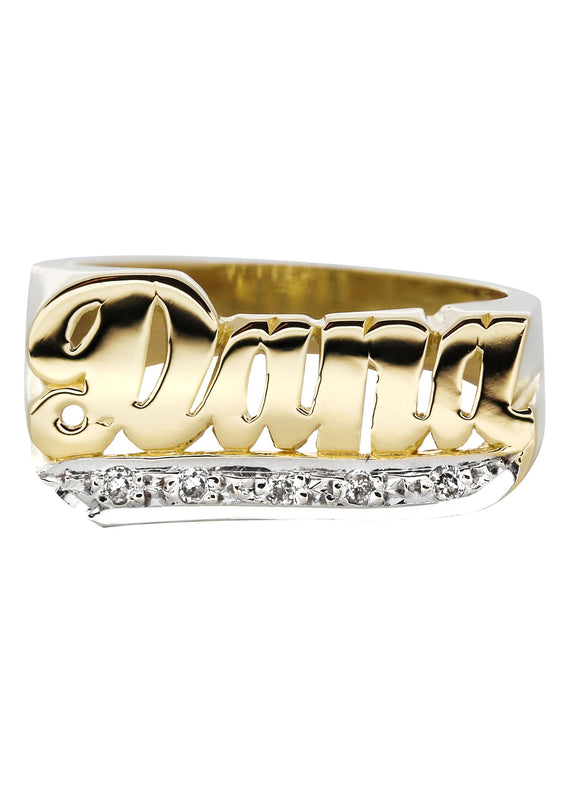 14K Diamond Gold Name Ring | Appx. 5 Grams