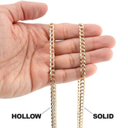 10K Gold Diamond Cut Curb Necklace / 6 MM