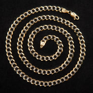 10K Gold Diamond Cut Curb Necklace / 6 MM