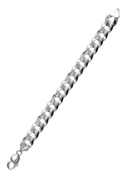Silver Diamond Cut Curb Bracelet