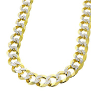 10K Gold Diamond Cut Curb Necklace / 6 MM