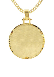 Diamond 10K/14K Yellow Gold Large Round Picture Pendant Necklace | Appx. 0.65 Carat