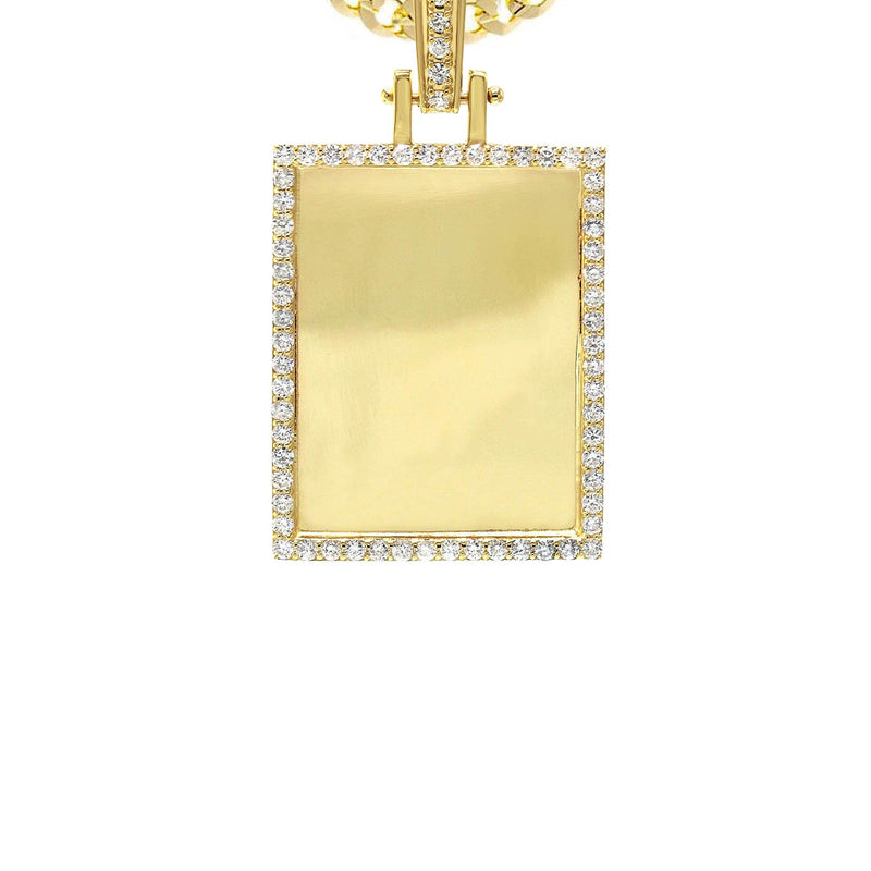 Diamond 10K/14K Yellow Gold Rectangle Picture Pendant Necklace | Appx. 0.60 Carat