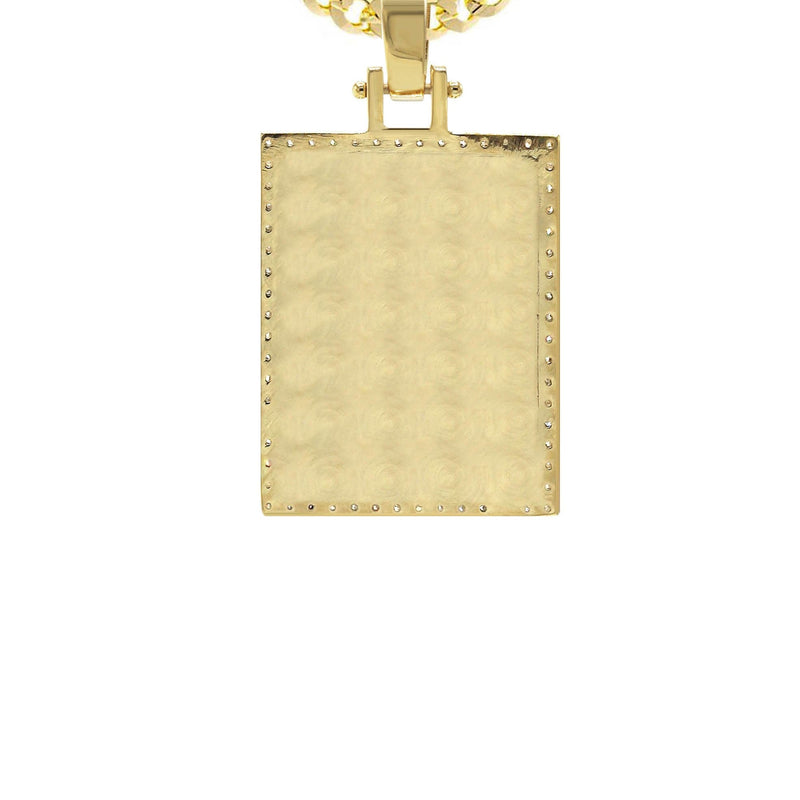 Diamond 10K/14K Yellow Gold Rectangle Picture Pendant Necklace | Appx. 0.60 Carat